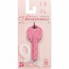 Hillman Breast Cancer Awareness Pink Ribbon House/Office Key Blank Single For Universal, 6PK 87514